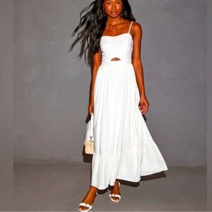 Vici White Cutout Maxi - Midi Dress